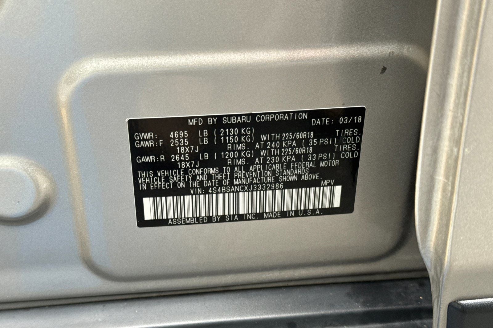 2018 Subaru Outback 2.5i Limited