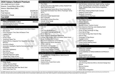 2020 Subaru Outback Premium