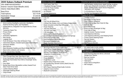 2025 Subaru Outback Premium