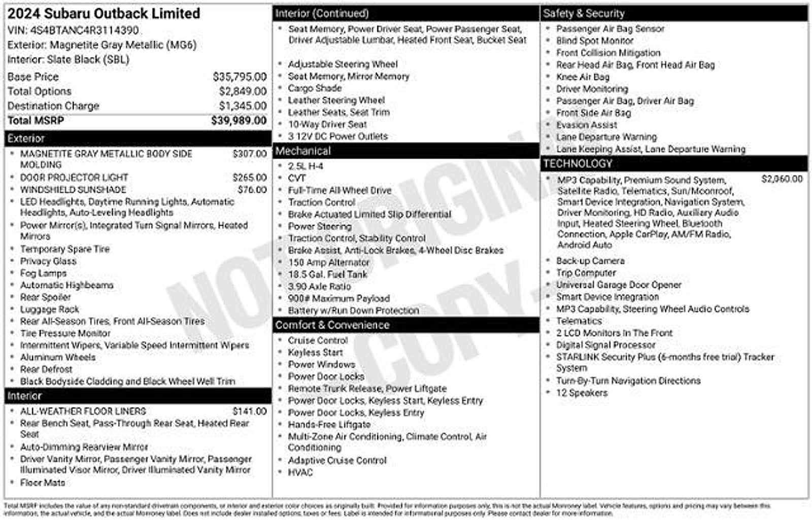 2024 Subaru Outback Limited