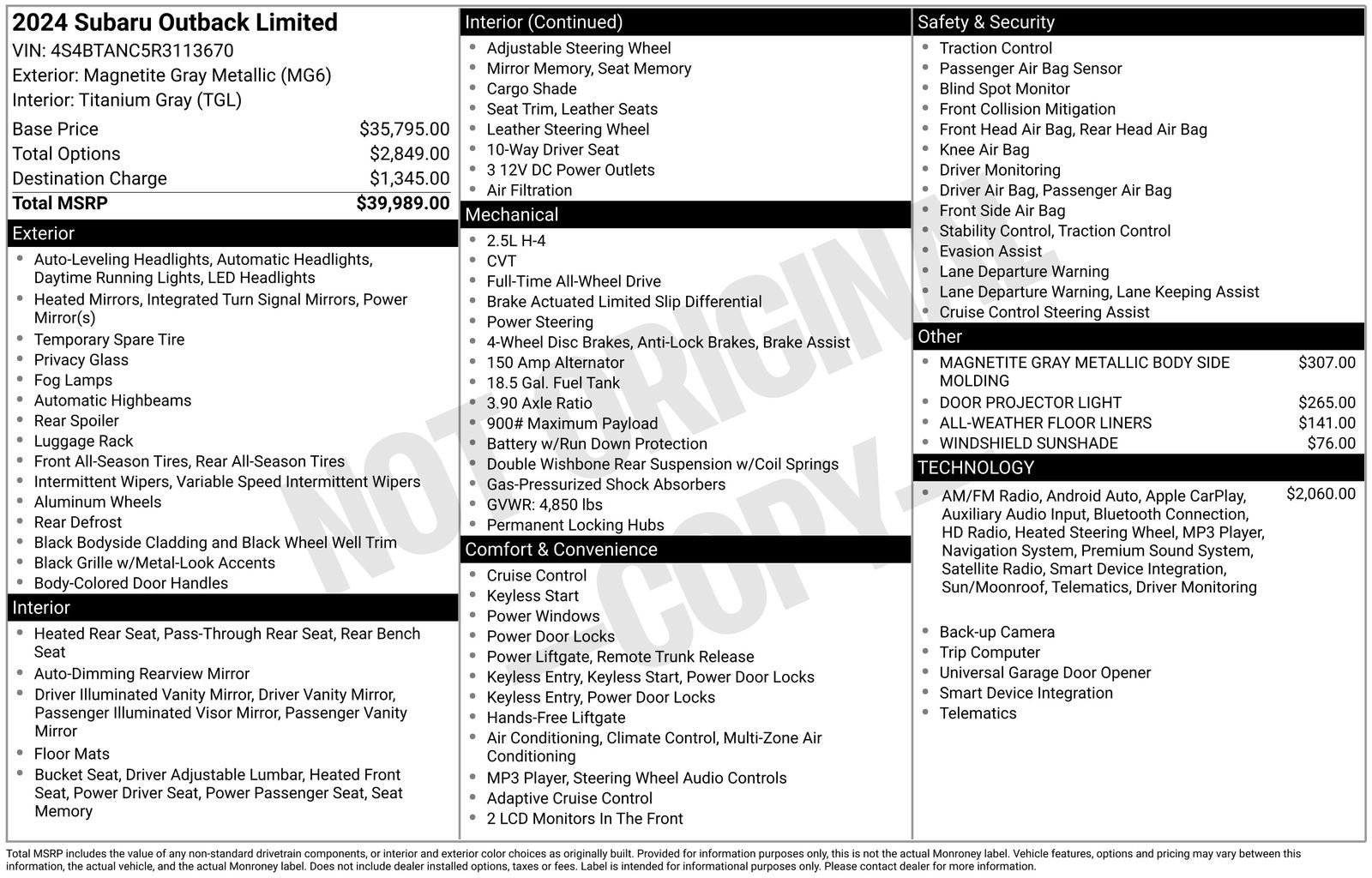 2024 Subaru Outback Limited