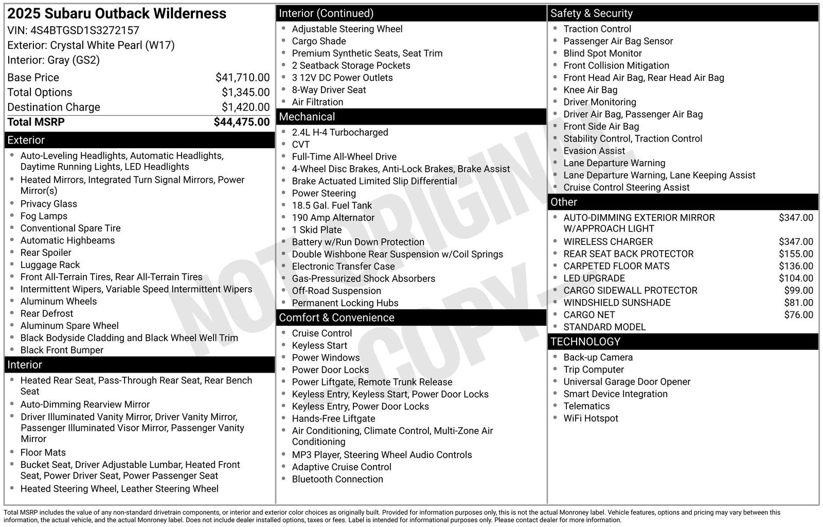 2025 Subaru Outback Wilderness