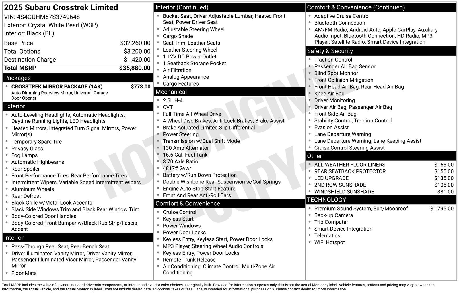 2025 Subaru Crosstrek Limited