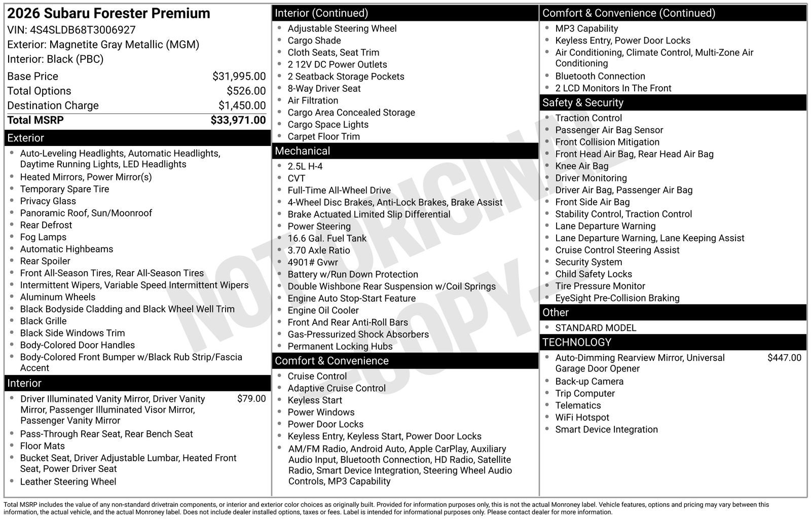 2026 Subaru Forester Premium
