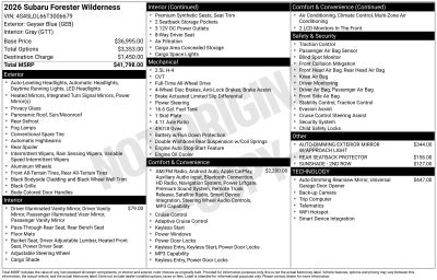 2026 Subaru Forester Wilderness