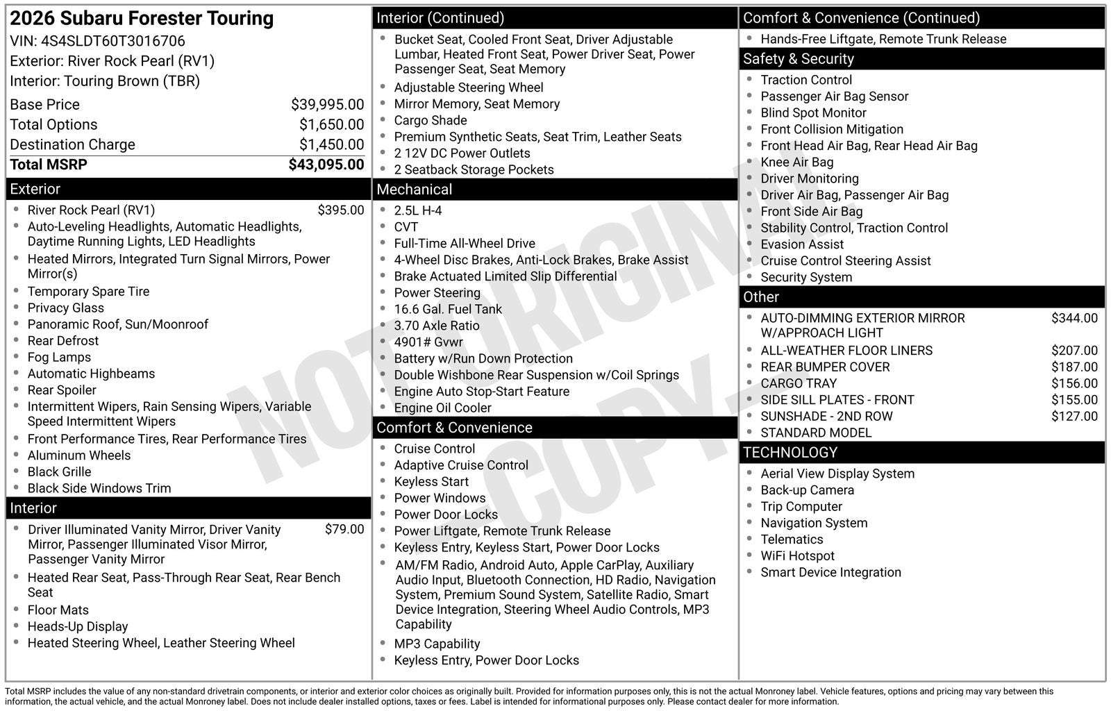2026 Subaru Forester Touring