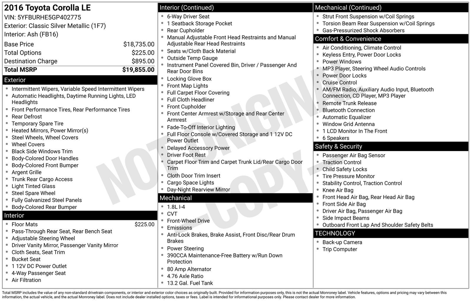 2016 Toyota Corolla L