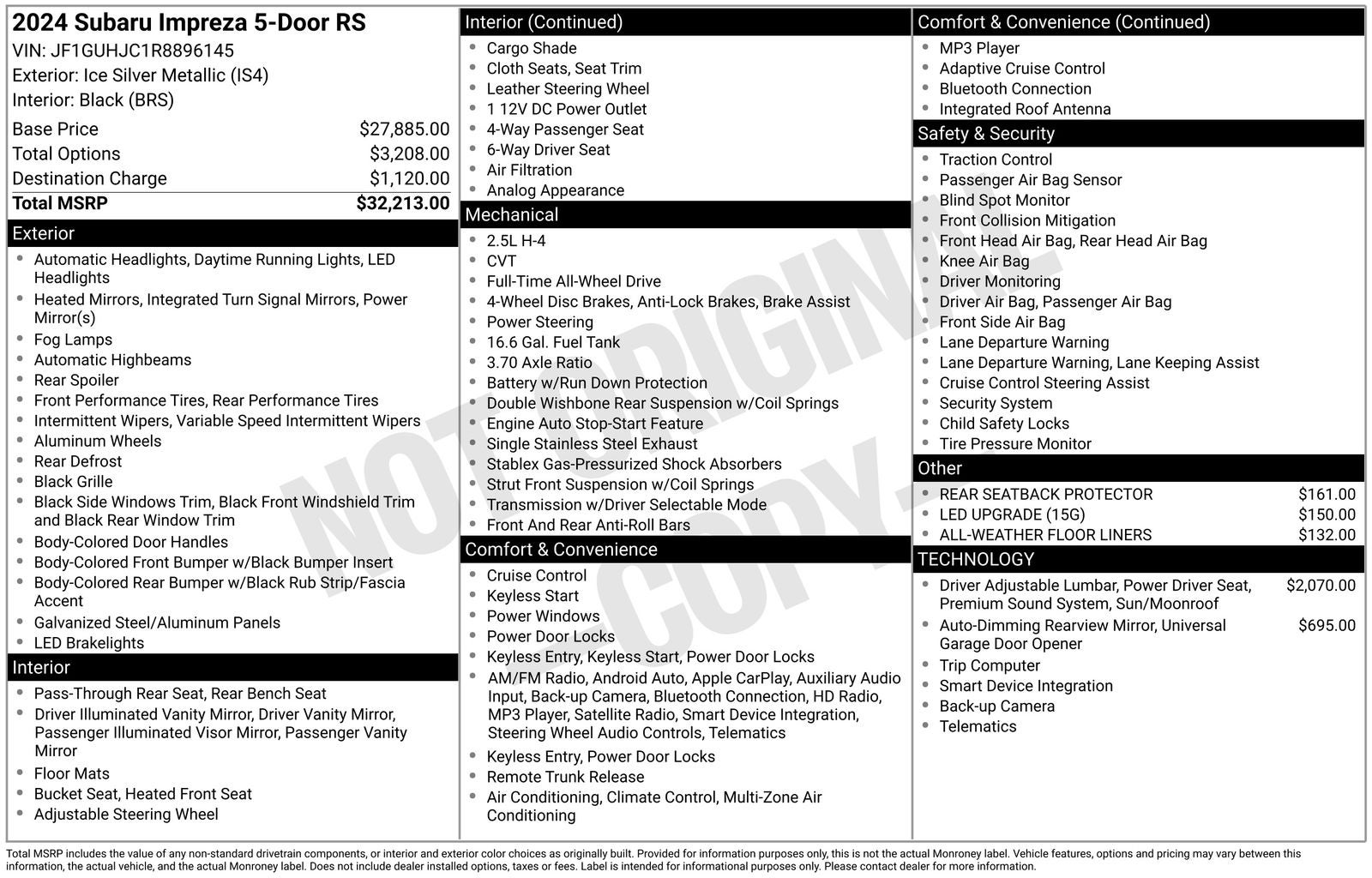 2024 Subaru Impreza 2.5RS
