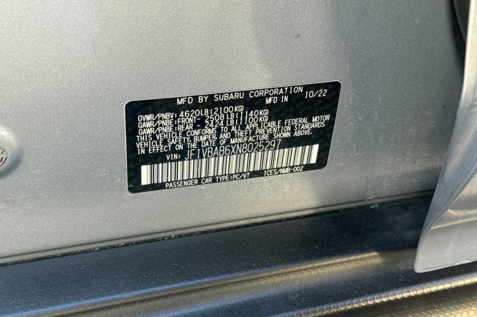 2022 Subaru WRX Base