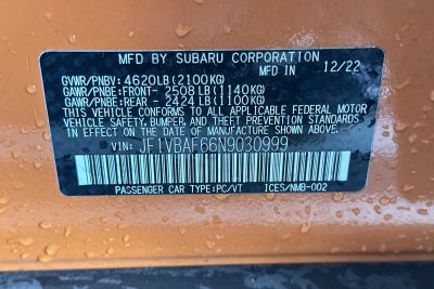 2022 Subaru WRX Premium