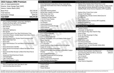 2022 Subaru WRX Premium