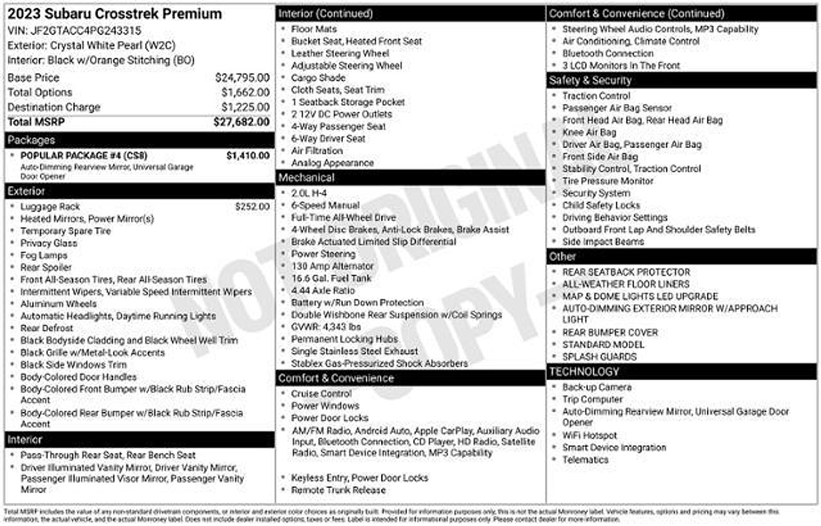2023 Subaru Crosstrek Premium