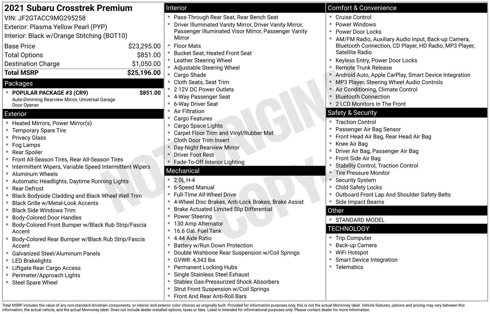2021 Subaru Crosstrek Premium