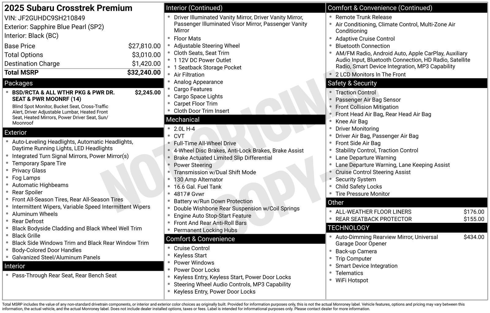 2025 Subaru Crosstrek Premium