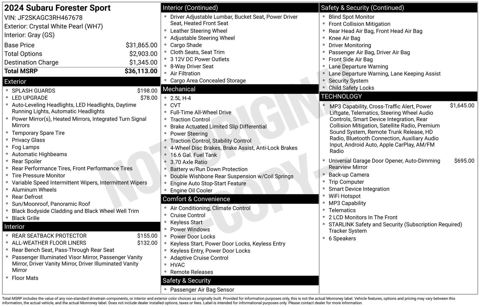 2024 Subaru Forester Sport