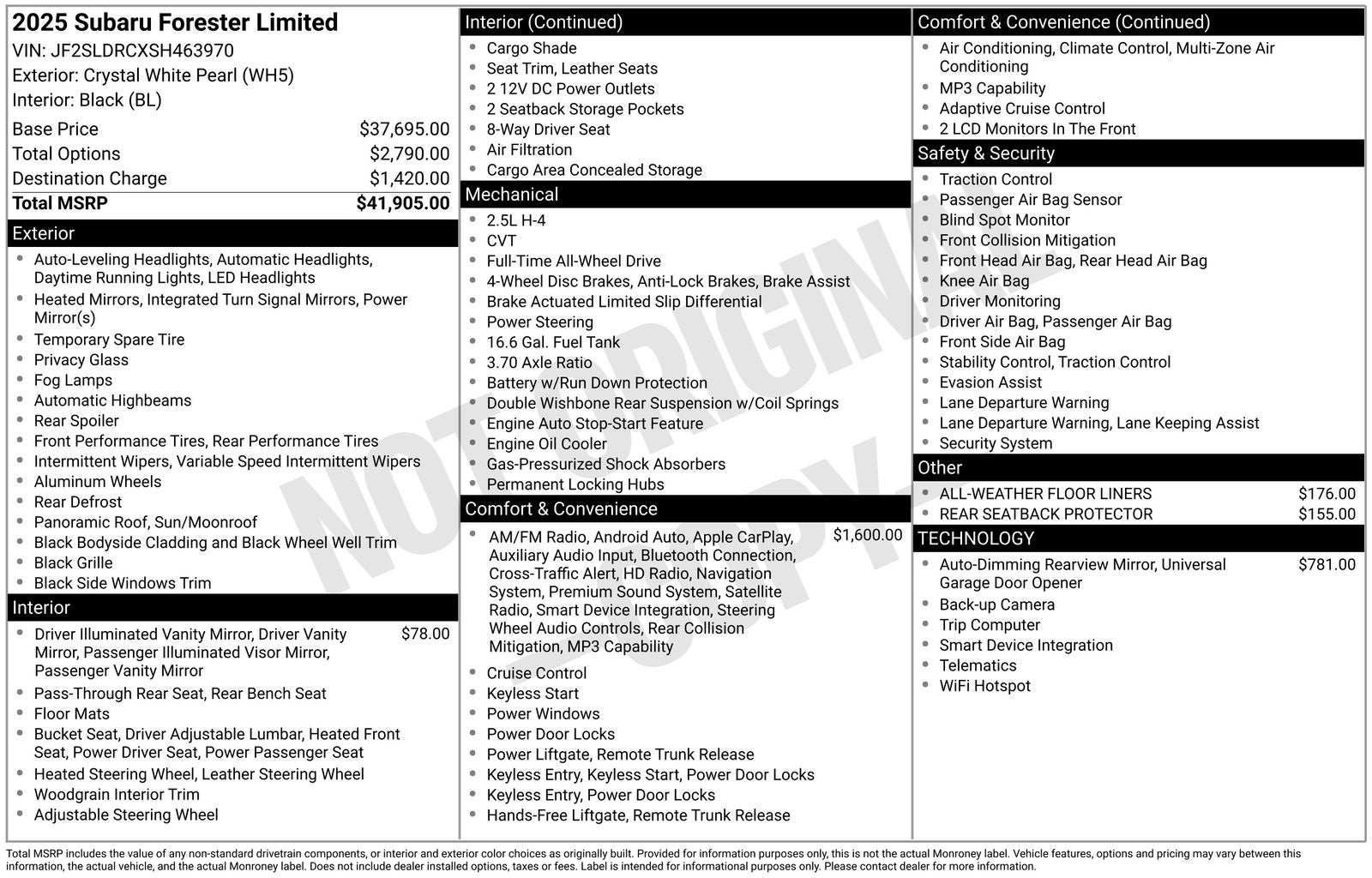 2025 Subaru Forester Limited