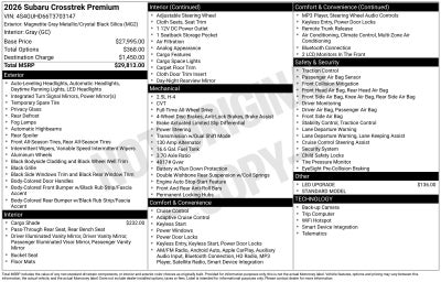 2026 Subaru Crosstrek Premium