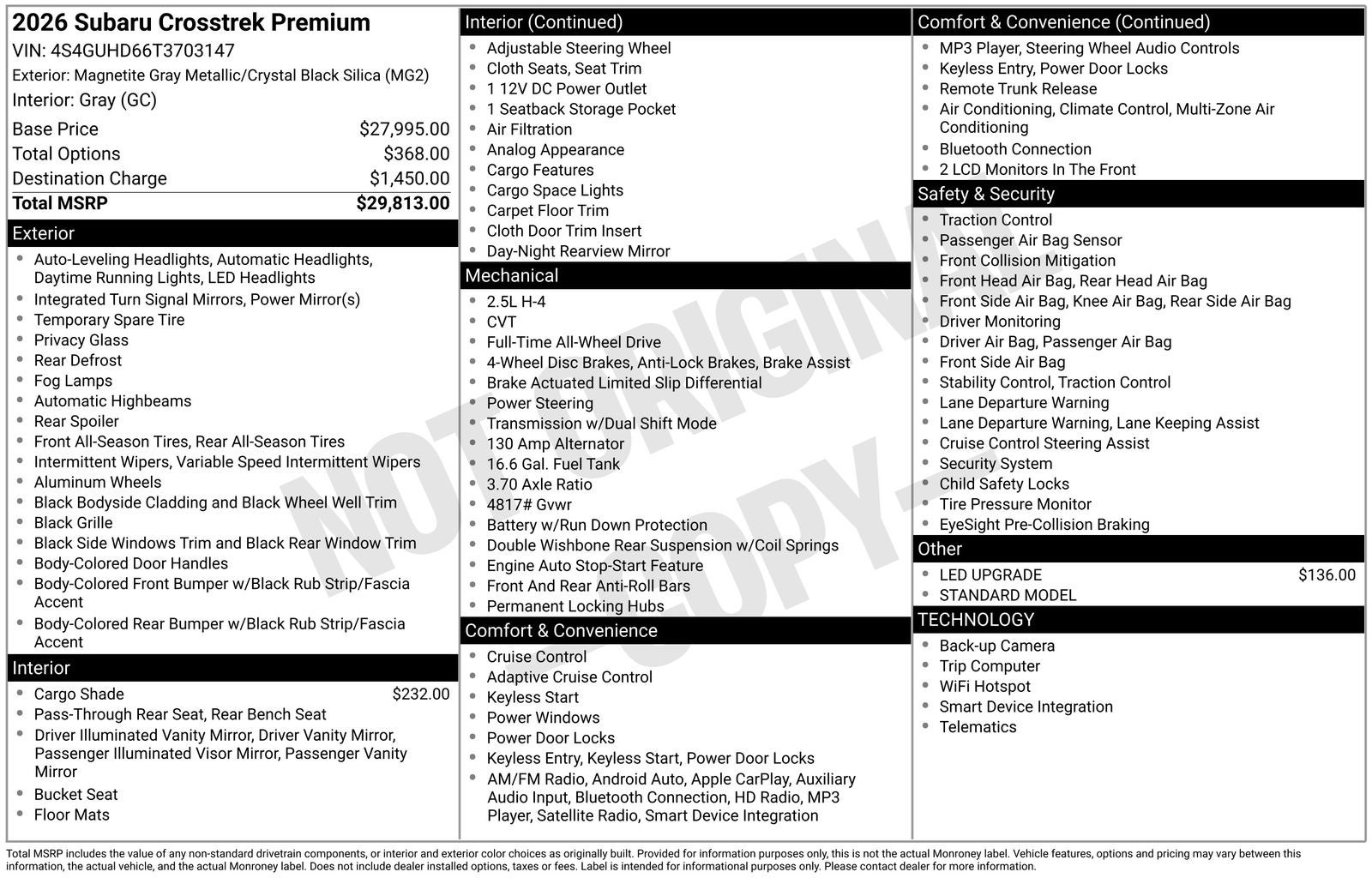 2026 Subaru Crosstrek Premium