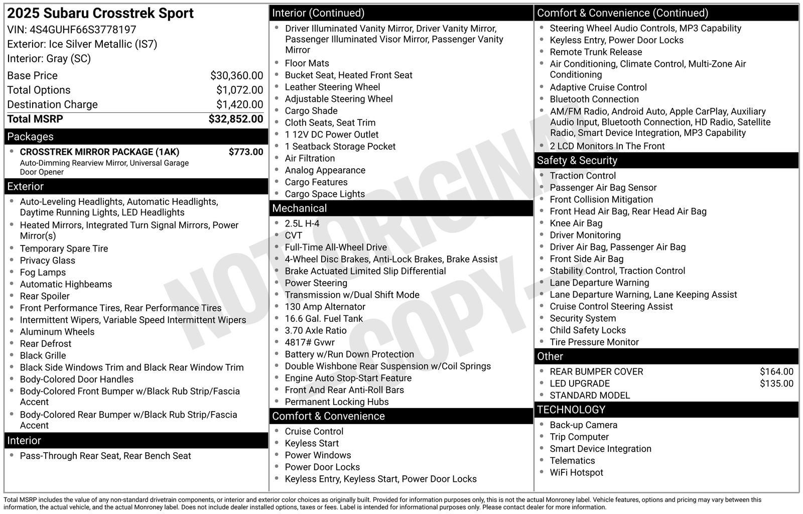2025 Subaru Crosstrek Sport