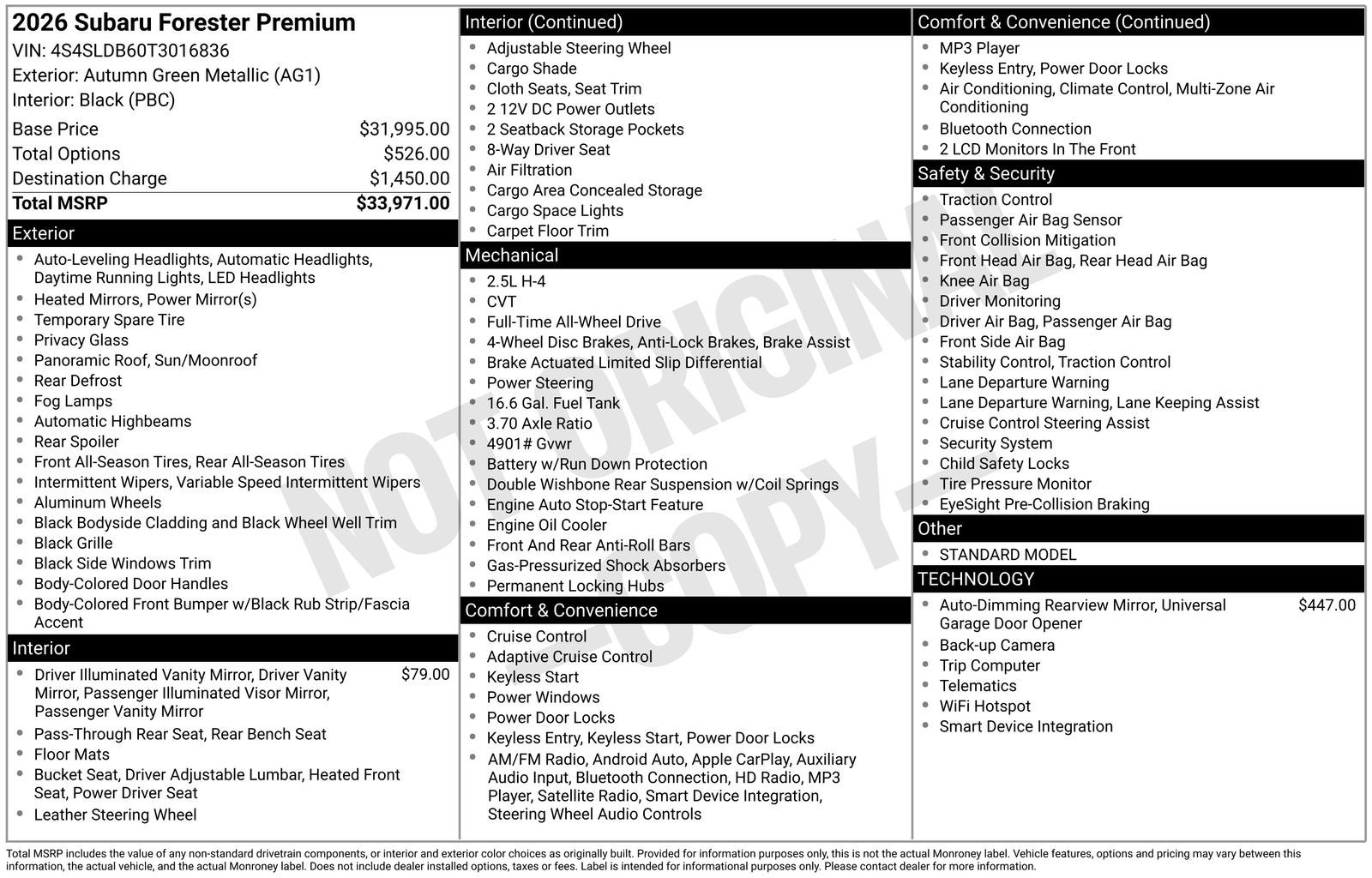2026 Subaru Forester Premium