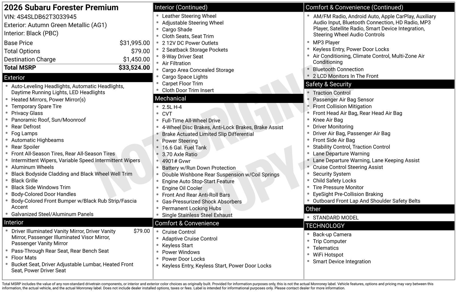 2026 Subaru Forester Premium