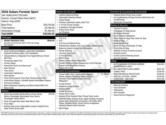 2026 Subaru Forester Sport
