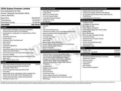2026 Subaru Forester Limited