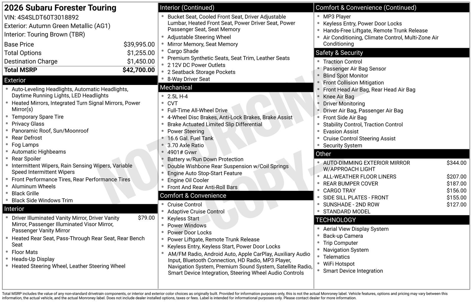 2026 Subaru Forester Touring
