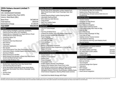 2026 Subaru Ascent Limited 7-Passenger