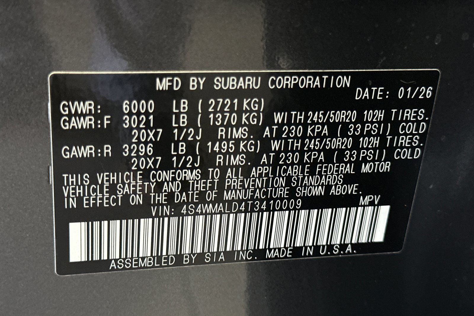 2026 Subaru Ascent Onyx Edition Touring 7-Passenger