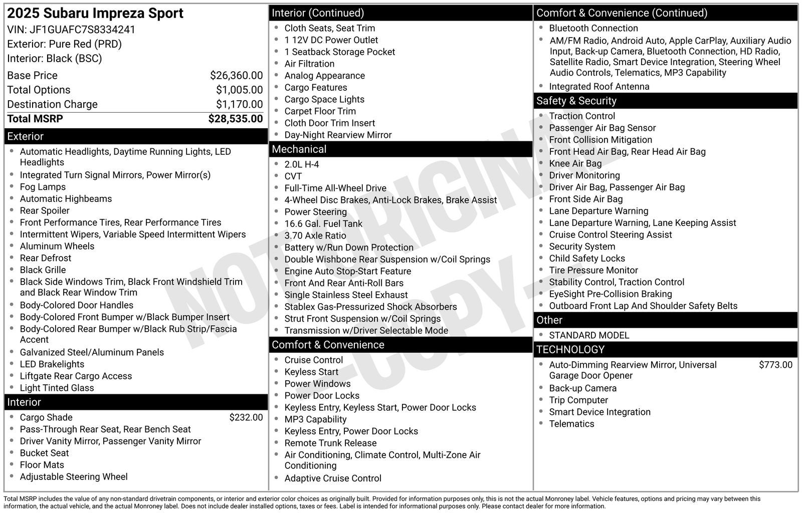 2025 Subaru Impreza Sport