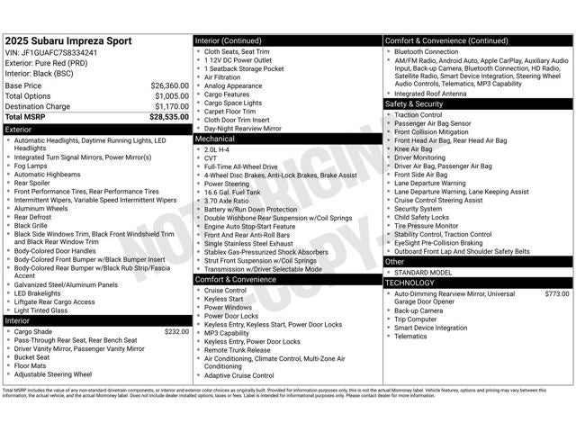 2025 Subaru Impreza Sport