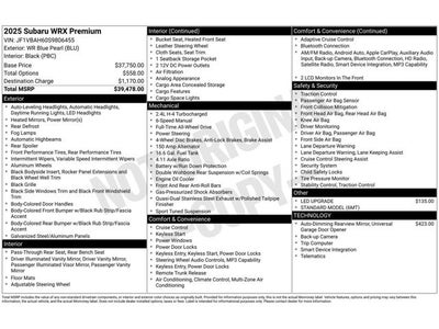 2025 Subaru WRX Premium