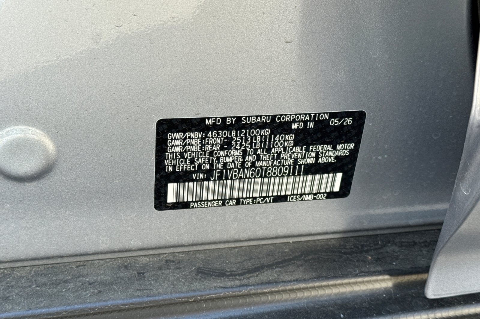 2026 Subaru WRX Limited