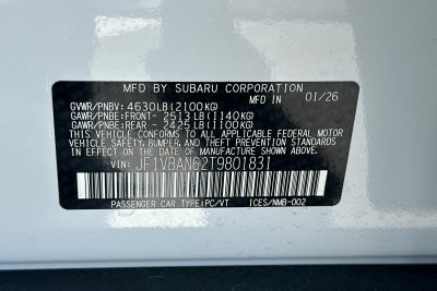 2026 Subaru WRX Limited