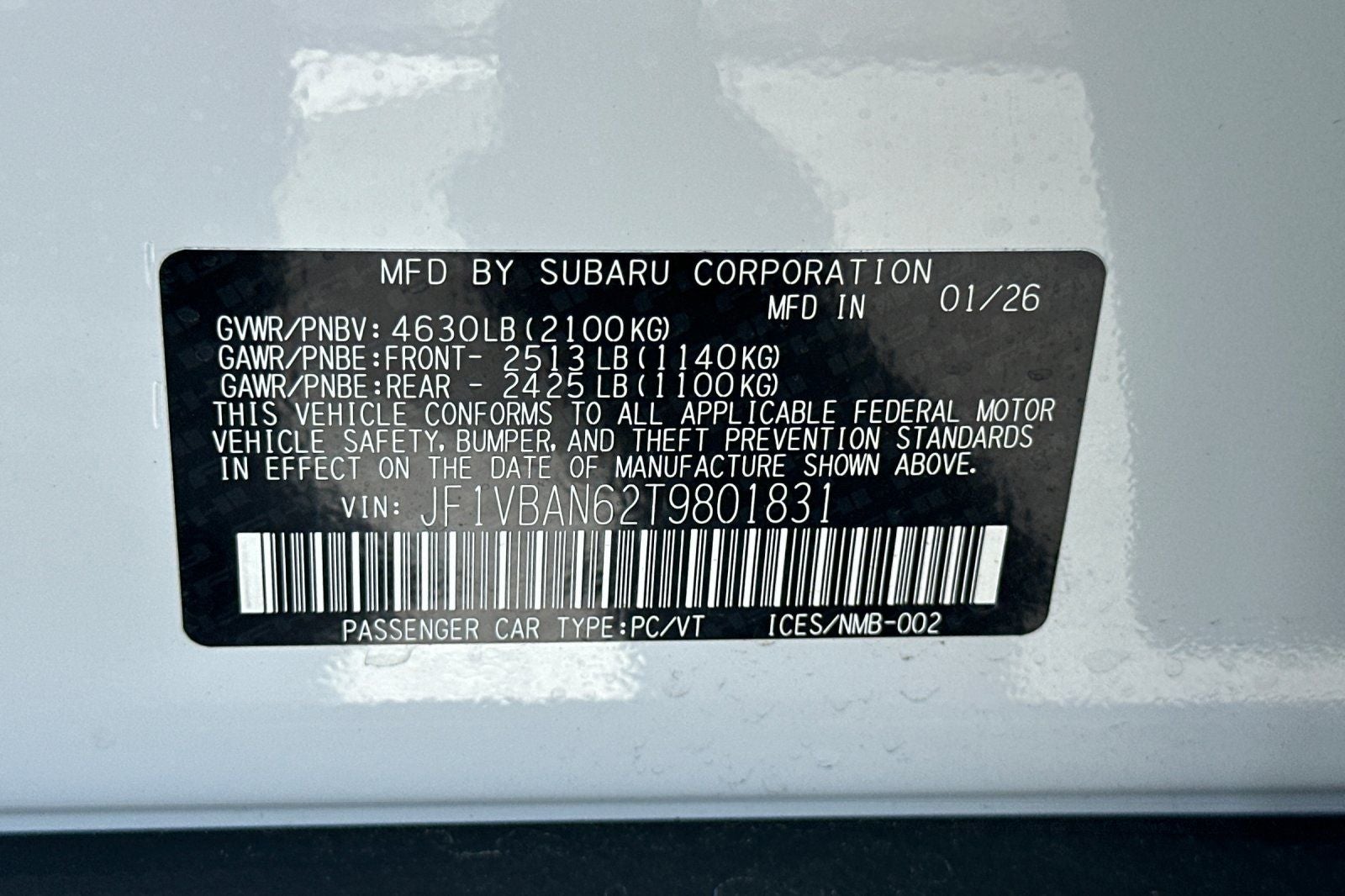 2026 Subaru WRX Limited