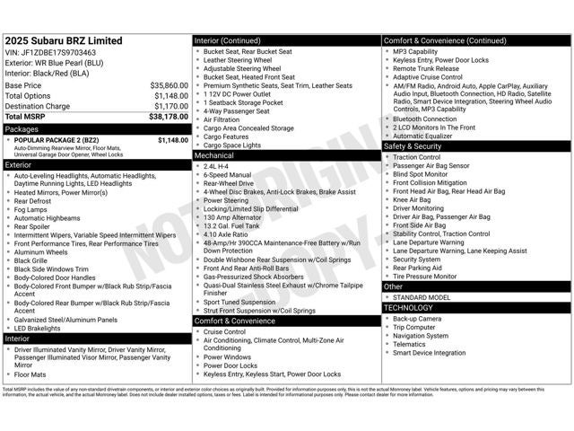 2025 Subaru BRZ Limited