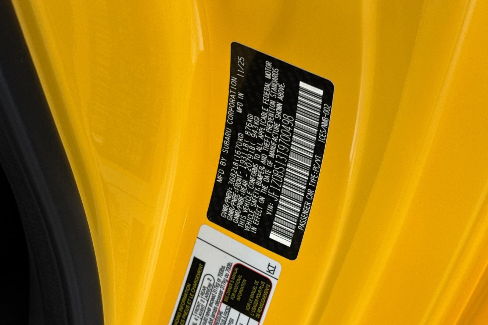 2026 Subaru BRZ Series. Yellow