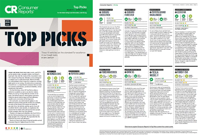 Consumer Reports Top Picks | Puente Hills Subaru in City of Industry CA