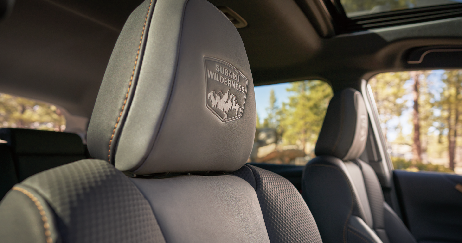 A close-up of the StarTex® water-repellent upholstery on the 2023 Outback Wilderness. | Puente Hills Subaru in City of Industry CA