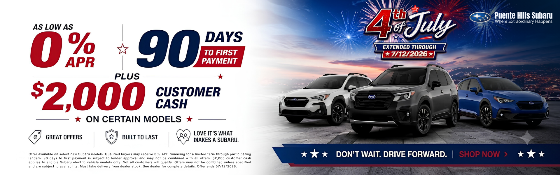 APR 0% & $2,000 customer cash