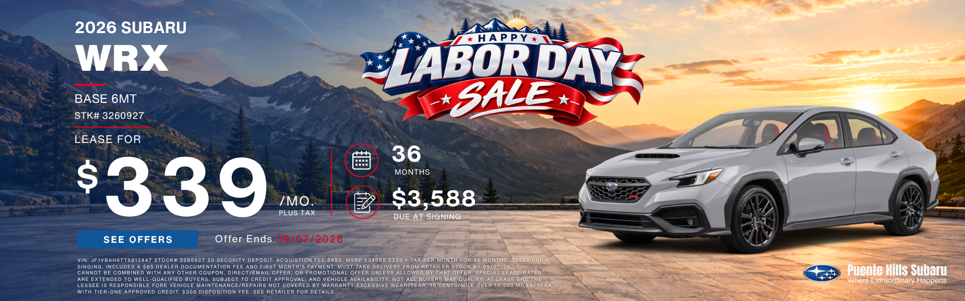 Labor Day Sale 2026 WRX Base 6MT