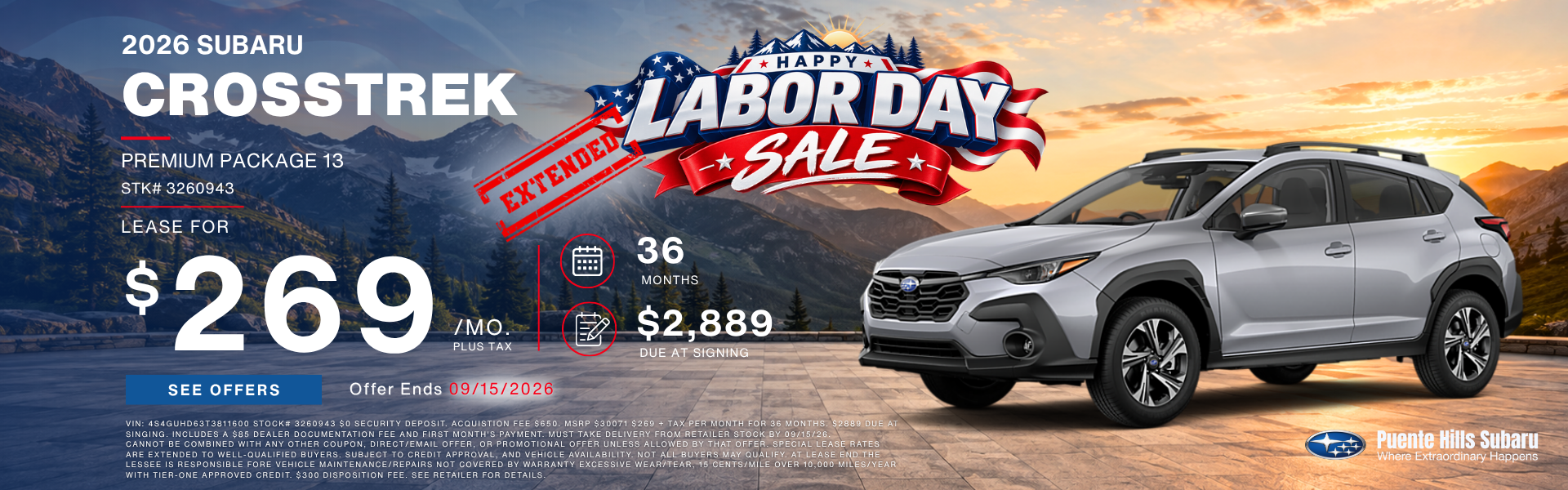 2026 Crosstrek Premium Labor Day Sale Extended