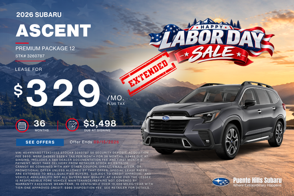 2026 Ascent Premium Labor Day Sale Extended