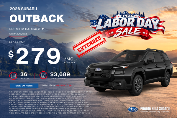 2026 Outback Premium Labor Day Sale Extended