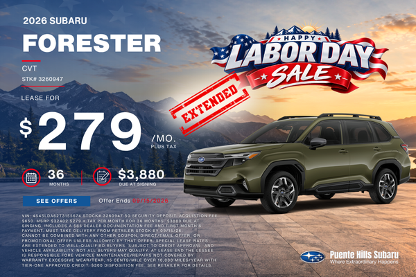2026 Forester Labor Day Sale Extended