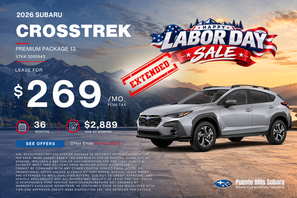 2026 Crosstrek Premium Labor Day Sale Extended