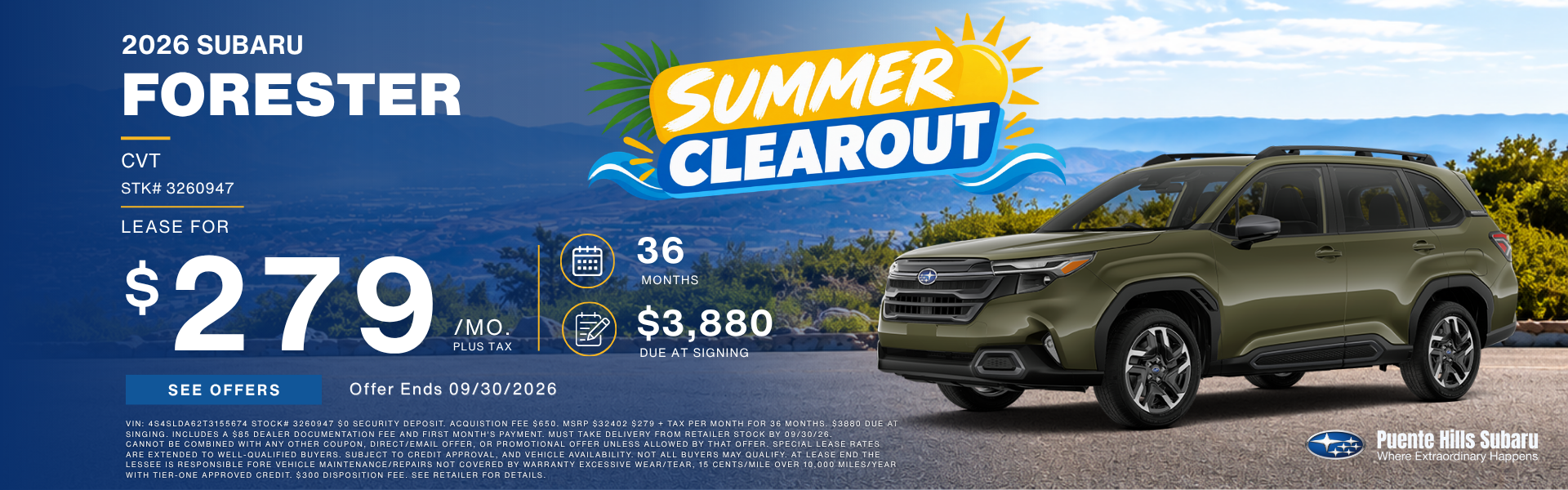 2026 Forester Labor Day Sale Extended