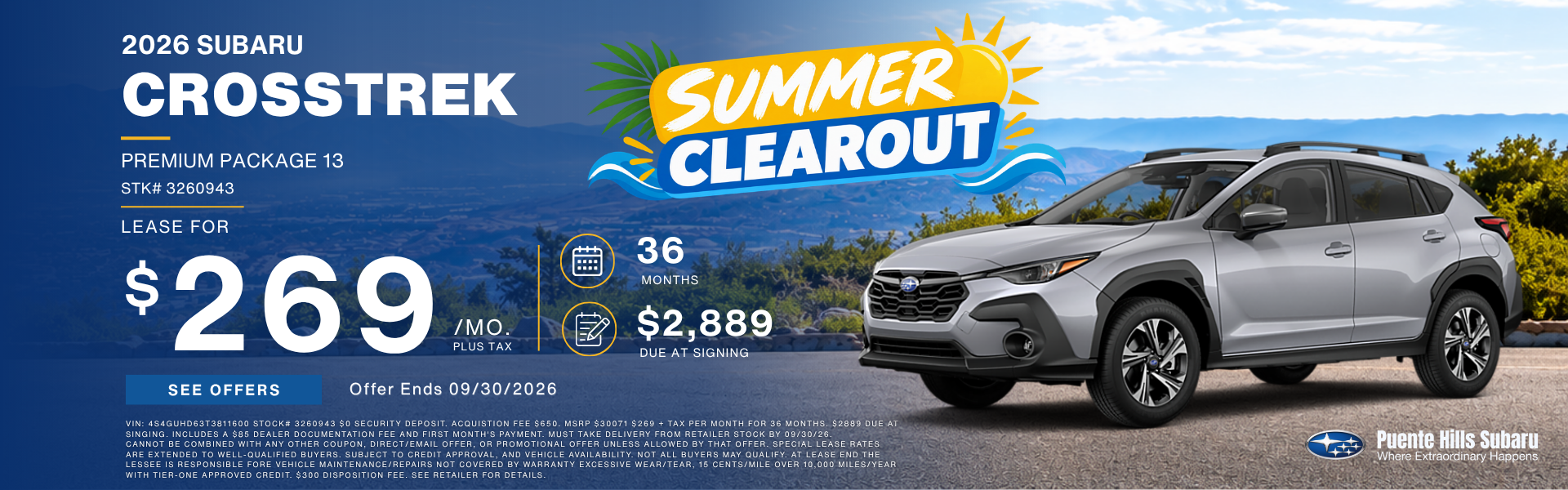 2026 Crosstrek Premium Labor Day Sale Extended