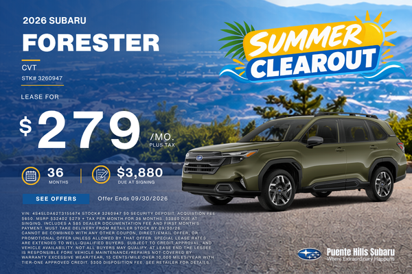 2026 Forester Labor Day Sale Extended